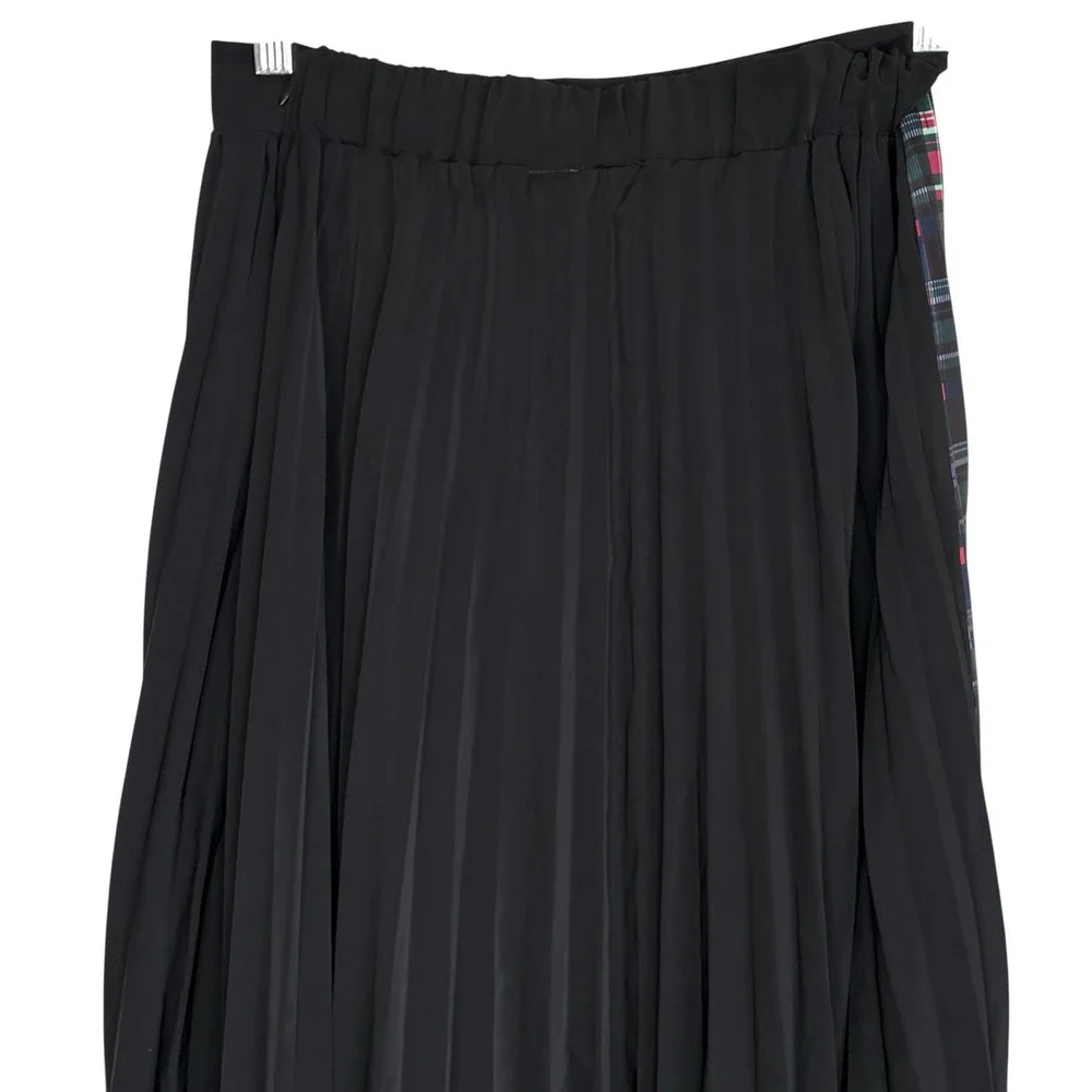 Zero Degrees Celsius Pleated Plaid Lace Skirt S Preppy Steampunk Midi Whimsigoth